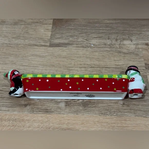 NEW Temp-Tations Holiday Figural Set of 2 Cracker Trays